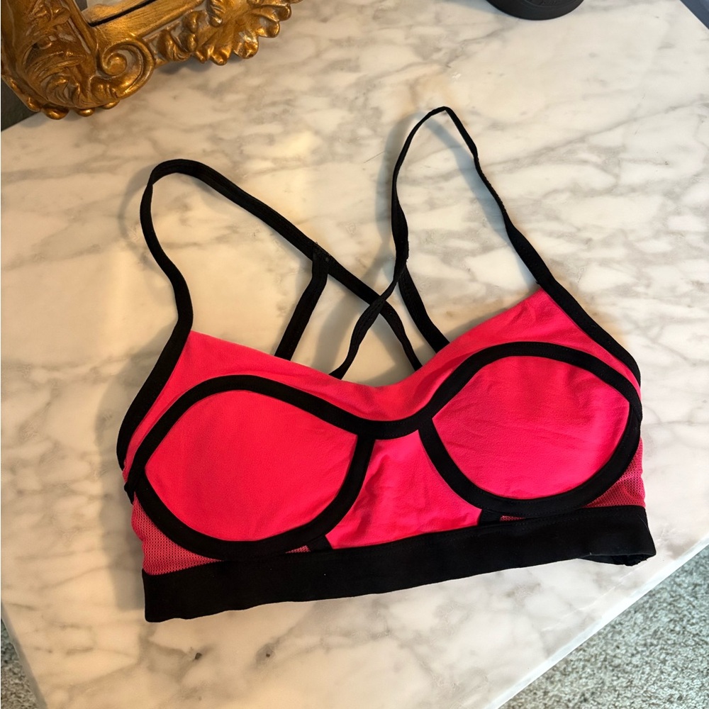 Lorna Jane Bustier Style Pink Sports Bra